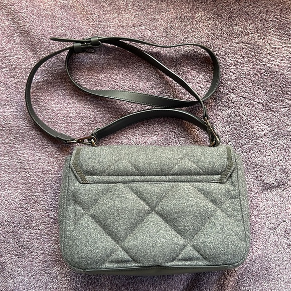 BRUNELLO CUCINELLI Quilted Wool and Leather Top-handle Bag W/ Monili Trim - Picture 11 of 16